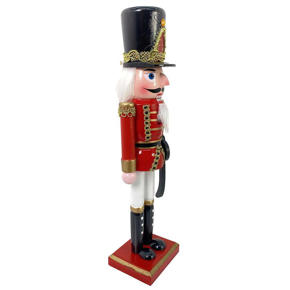 Muñeco Cascanueces Decorativo Navideño Santini Rojo Negro 30 cm