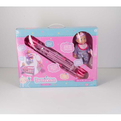 Imagen 2 del producto Muñeca 30Cm con Accesorios y Coche Bostecitos