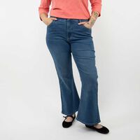 Jeans Flare Mujer Extralindas Azul, Celeste, Negro