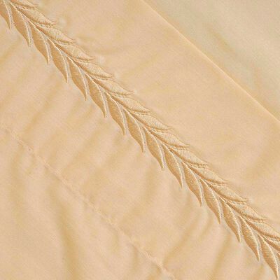 Imagen 2 del producto Juego de Sábana Mashini 2 Plazas Bordadas Ramas Amarillo