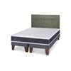 Cama Europea CIC Base Dividida 2 Plazas Ortopedic + Respaldo Milan Olivo