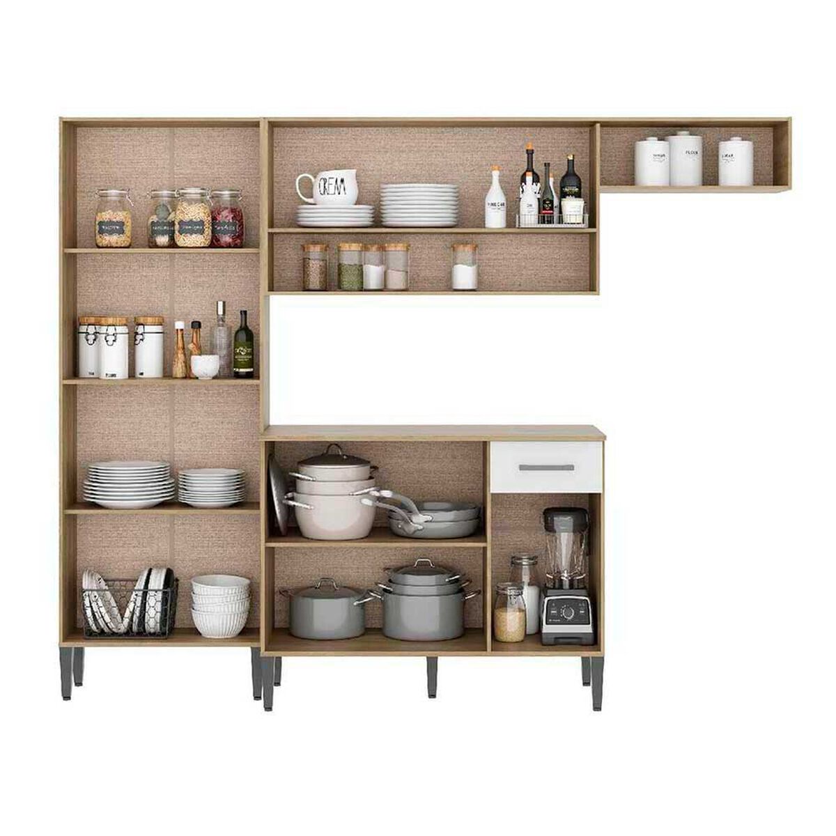 Mueble de Cocina Roca Arizona 1 Caj&oacute;n 9 Puertas Blanco