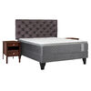 Cama Europea Celta 2 Plazas Carbono + Respaldo + 2 Veladores Capitone