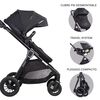 Coche Cuna Travel System Isofix Sunset Premium con Base Negro Bebesit