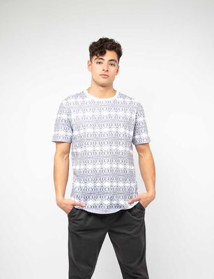 Imagen 1 del producto Polera Estampada Manga Corta Hombre Cutback Blanco, Celeste, Indigo, Negro, Verde