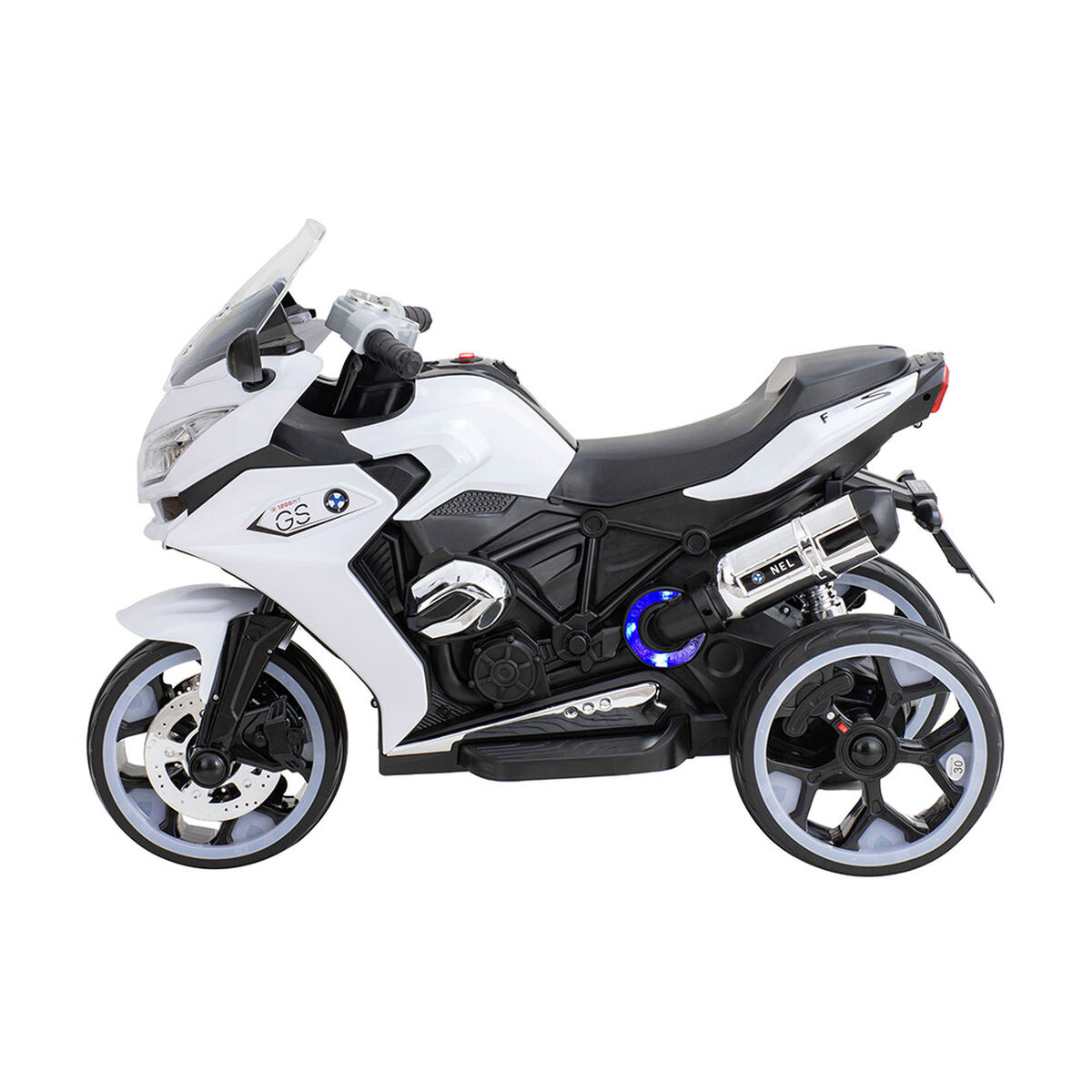 Moto de Carrera a Batería Musical Baby Way Blanco
