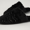 Pantufla Peluda Zigzag Brillos Mujer Zibel