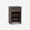 Cama Europea Rosen 1,5 Plazas New Ergo T + Respaldo Ferrera Gris + Velador