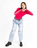 Sweater Liso Mangas Y Espalda Tejida Cuello Redondo Mujer Icono