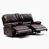 Sofá Daniels  Reclinable Masaje Posa Vaso/Consola Leather Air 2 Cuerpos