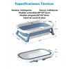 Bañera Plegable con Termómetro, Cojin y más Accesorios Azul