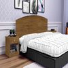 Combo Cama Europea Rosen Base Dividida 2 Plazas Ergo T + Respaldo + 2 Veladores Casanova 2 Plazas Jequitiba