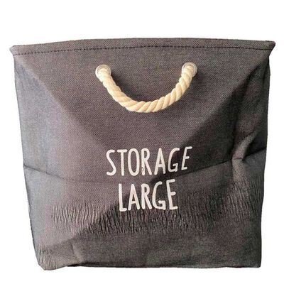 Canasto para Ropa Tela Seagrass Vgo  34 x 42 cm Gris
