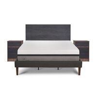 Cama Europea CIC Curve King Balance + Respaldo + 2 Veladores Espresso