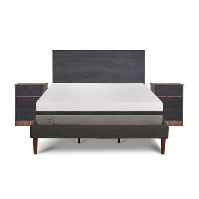 Imagen 1 del producto Cama Europea CIC Curve King Balance + Respaldo + 2 Veladores Espresso