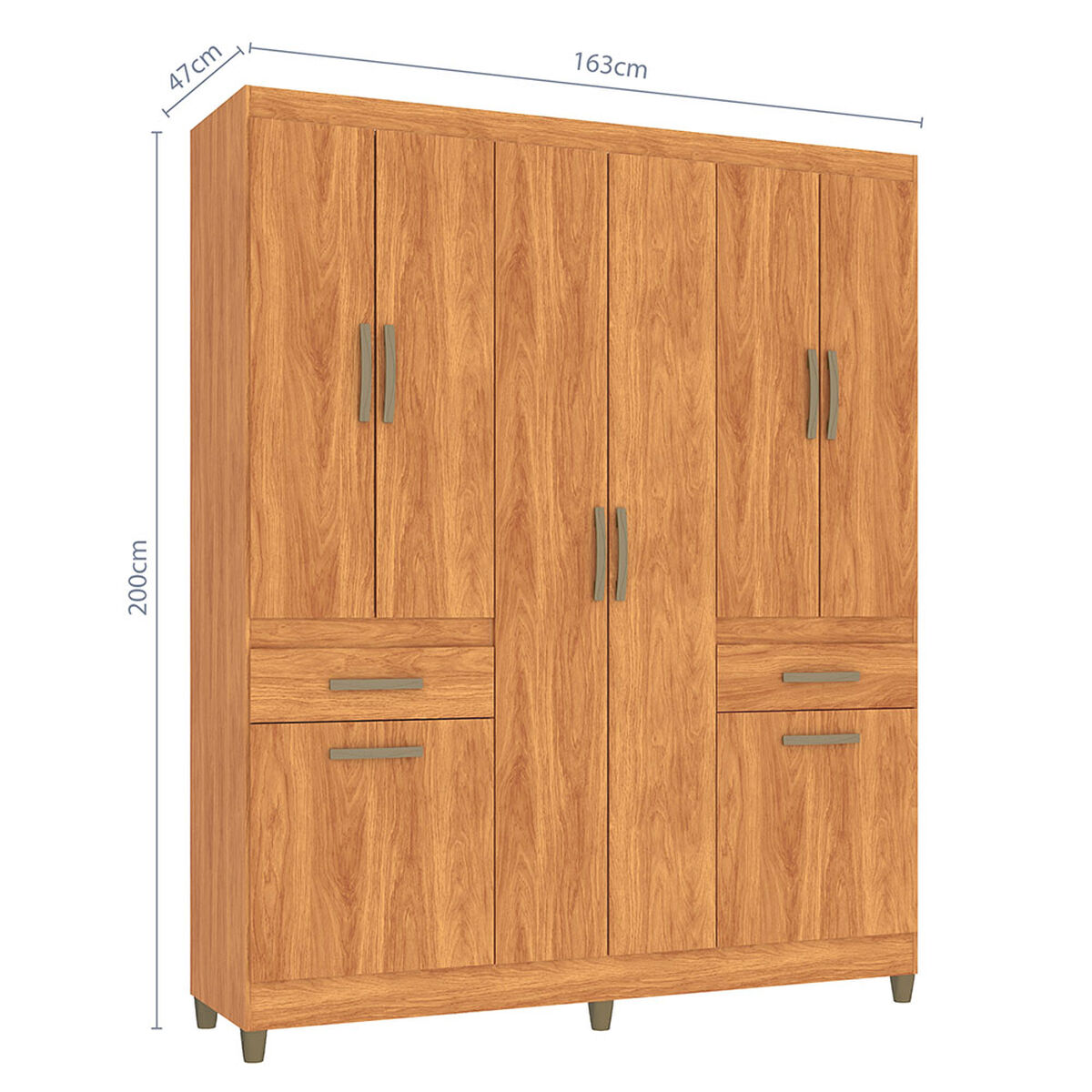 Clóset Vekkahome Aveiro 8 Puertas 2 Cajones Café