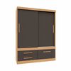 Closet Yardas Emilia 2 Puertas 3 Cajones Titanio