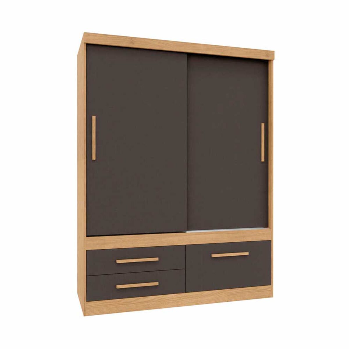 Closet Yardas Emilia 2 Puertas 3 Cajones Titanio