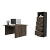 Escritorio Doble + Archivador 4 Cajones Negro TuHome Home Office
