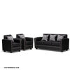 Juego de Living Almore Alemania Sof&aacute; 3 Cuerpos + Dos Sillones 1 Cuerpo Negro