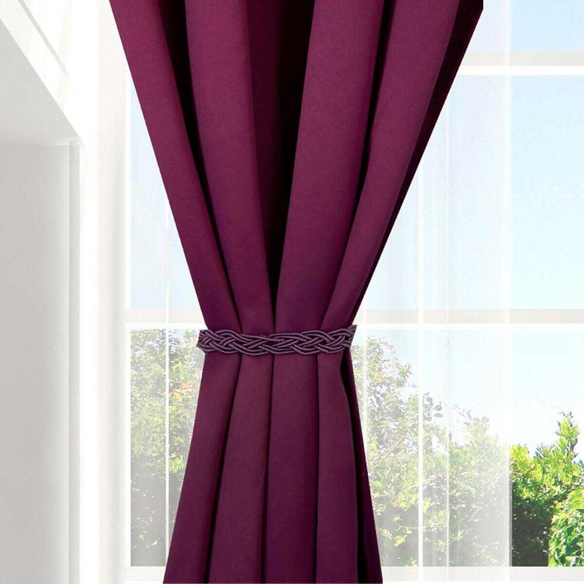 Set Cortinas Doral Black Out Victoria  220 x 140 cm Lila