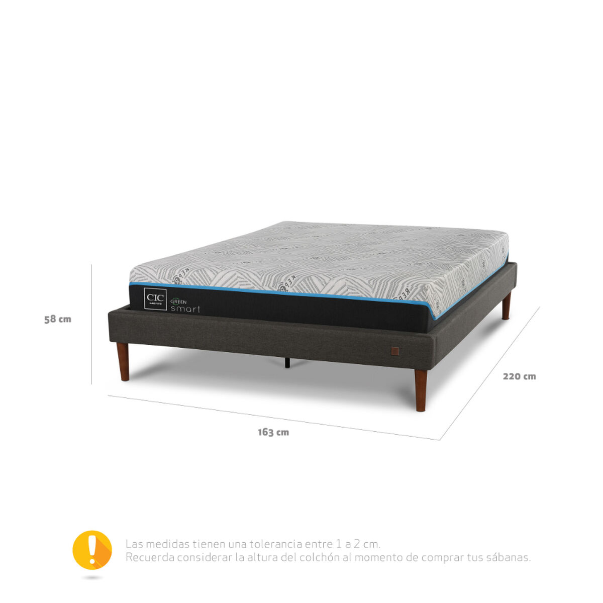 Cama europea CIC 2 Plazas Green Infinity