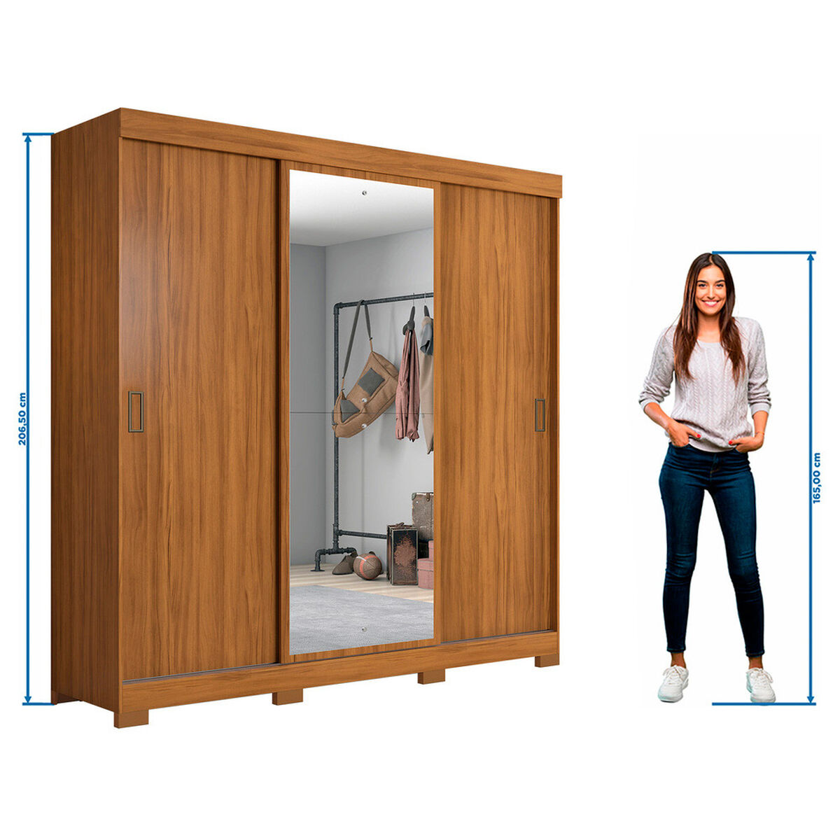 Closet Home Mobili Isabella 3 Puertas 4 Cajones Caf&eacute;