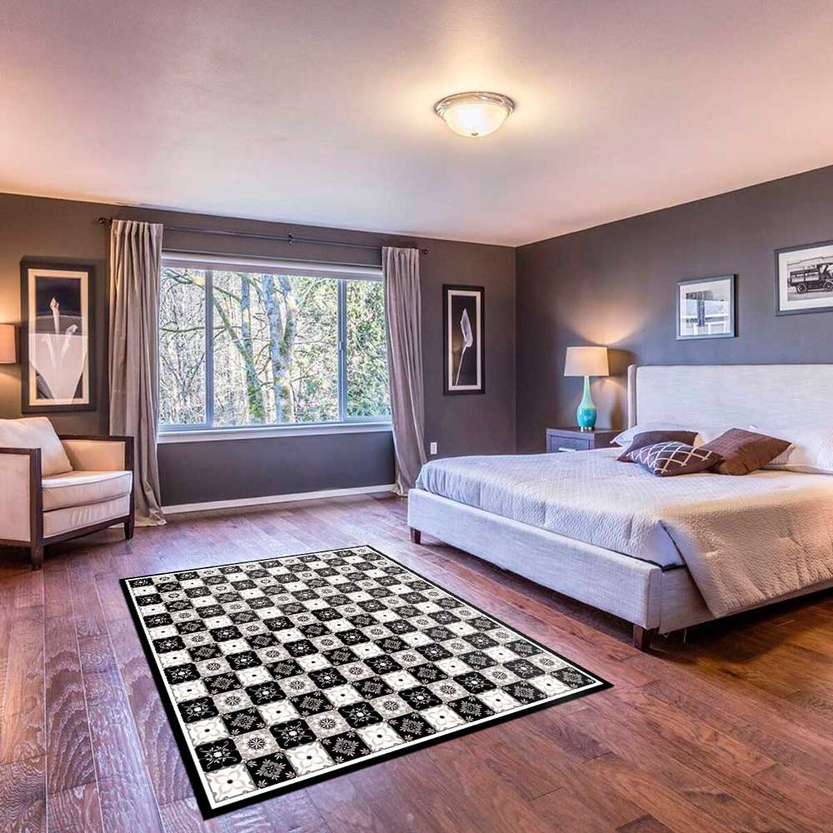 Alfombra Davanti Baldosa Clasica Gris 140 x160 Baldosa Clasica Gris
