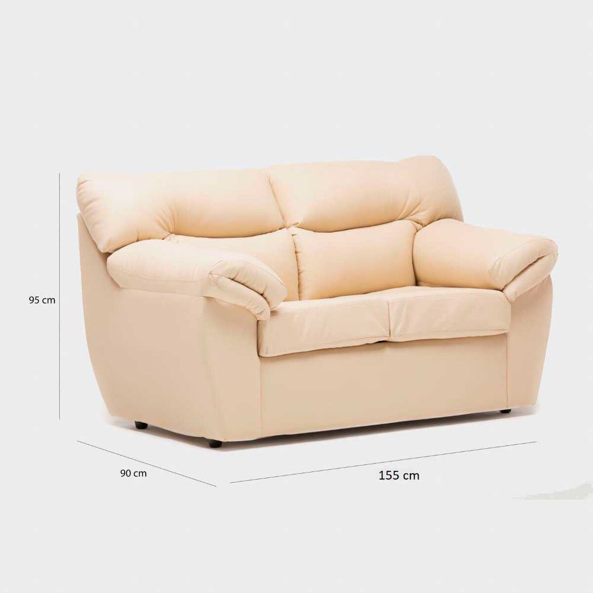 Juego de Living Cabsur Zeus Sof&aacute; 3 Cuerpos + Sof&aacute; 2 Cuerpos PU Beige
