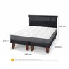 Cama Europea CIC Base Dividida King Anatomic + Respaldo Dublin Negro