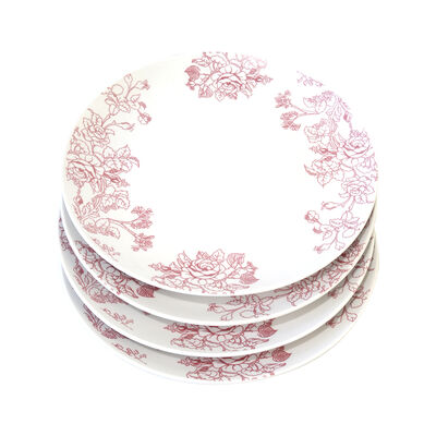 Imagen 2 del producto Set Platos Base Doral Flor 4 Piezas Cherry