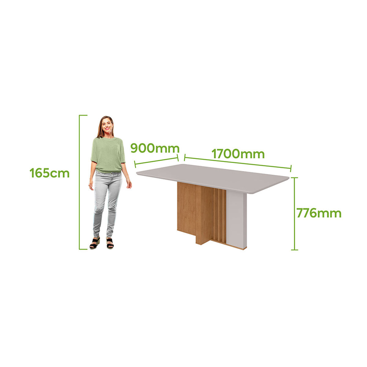 Juego de Comedor Di Poretti Design Astrid 6 Sillas Gris