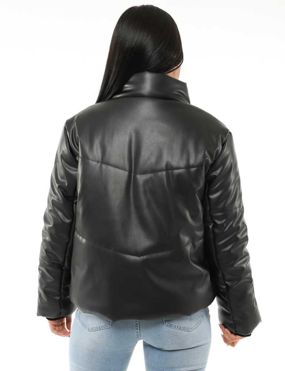 Parka Puffer Ecocuero Mujer Icono