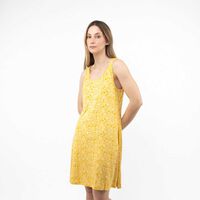 Vestido Midi Sin Mangas Mujer Alma Mostaza, Negro-Prin