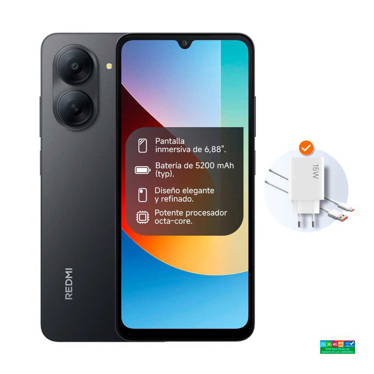 Celular Xiaomi Redmi A7 4G 64 GB 6,88" Negro