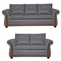 Juego de Living Black Factory Bristol 5 Cuerpos Gris