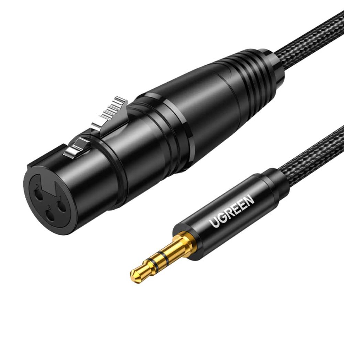 Cable De Audio M/H Plug 3.5Mm/Xlr 2M Blindado Negro Ugreen Av182