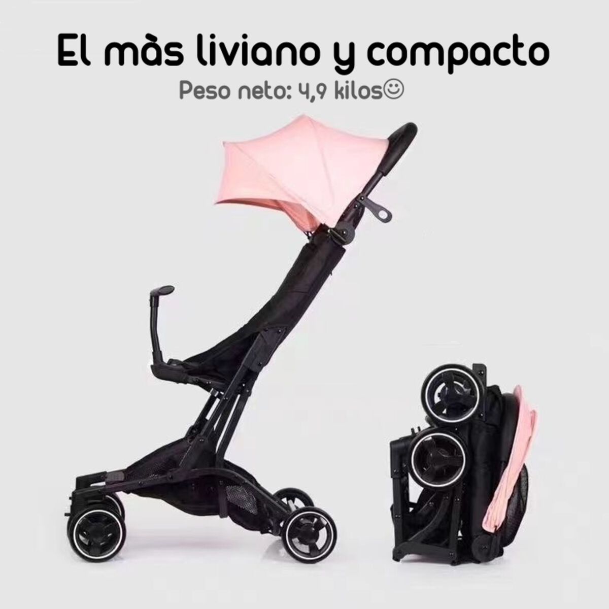 Coche de Paseo Premium Últra Compacto Lubabycas Rosado