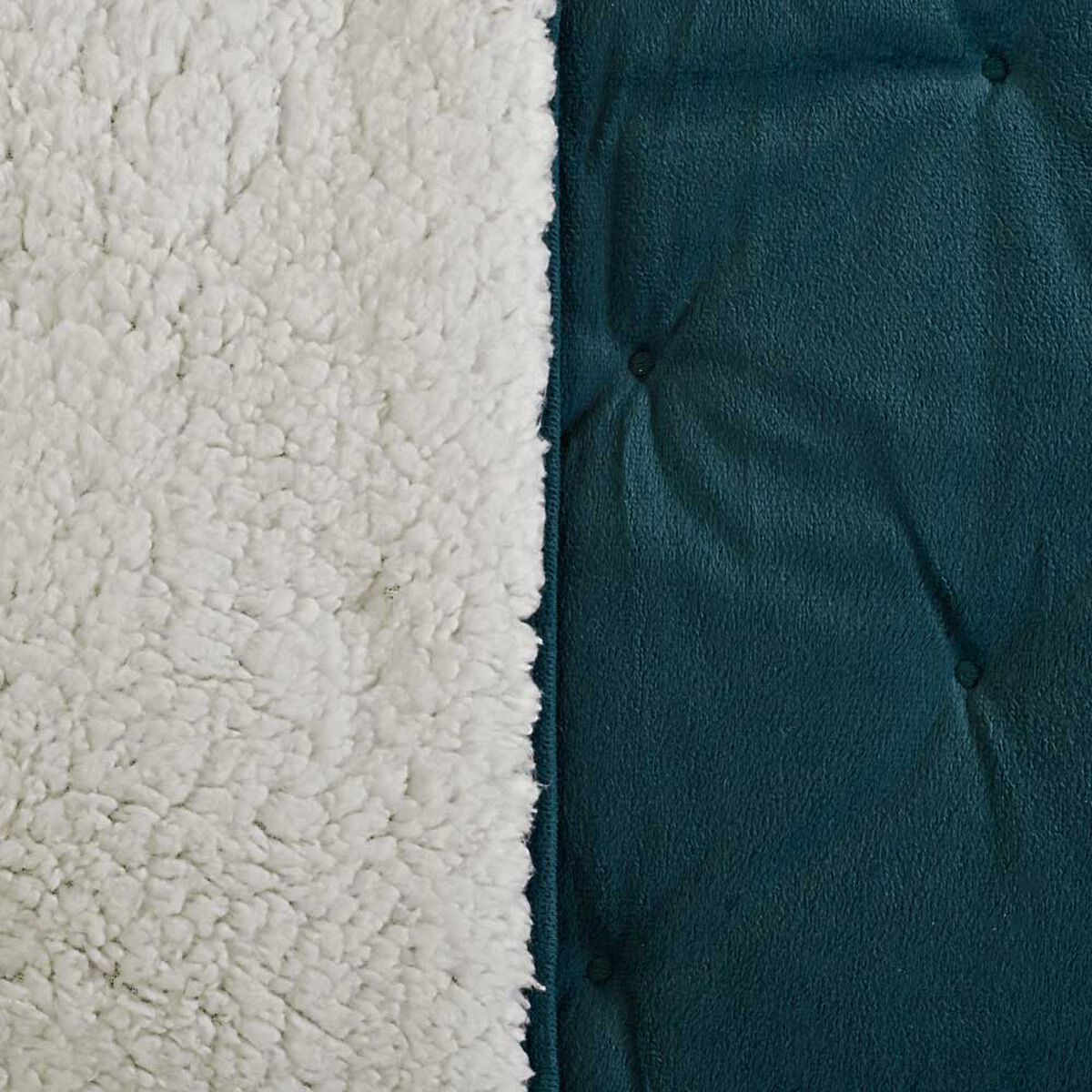 Cubrecama Plush Sherpa Zibel 2 Plazas Liso Teal