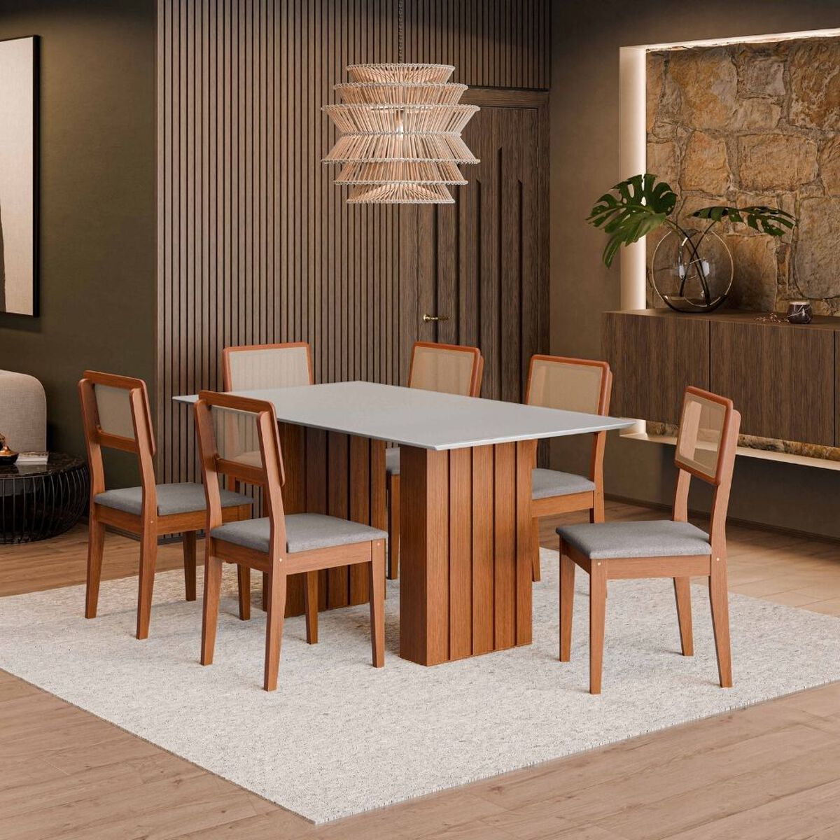 Juego de Comedor Exit Santiago 6 Sillas Blanco