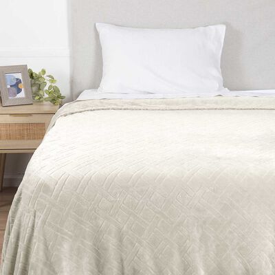 Imagen 1 del producto Frazada Flannel Embossed Mashini 1,5 Plazas Liso Crudo