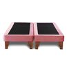 Base Europea Dividida Latam Home 2 Plazas Zen Tela Velvet Rosa