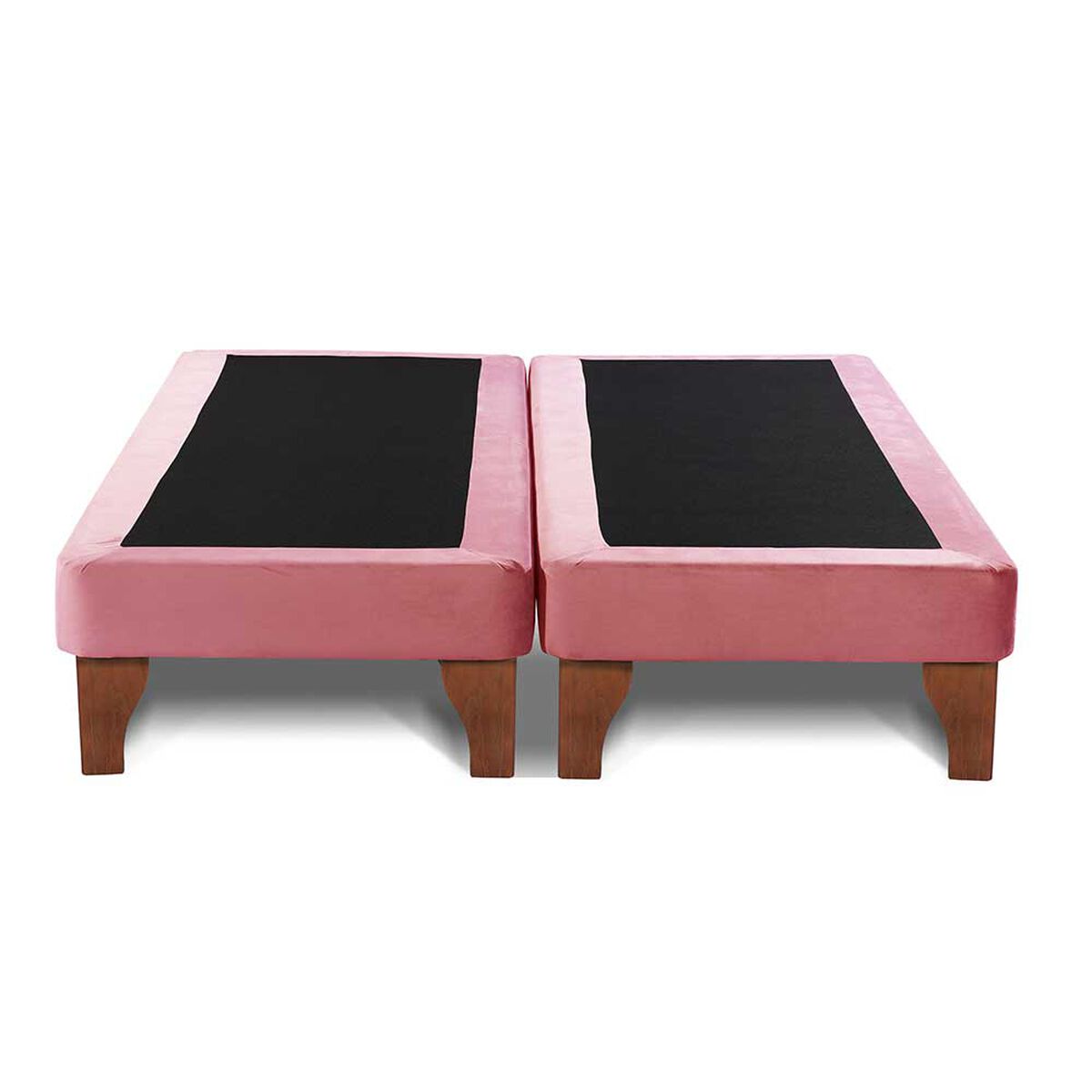 Base Europea Dividida Latam Home 2 Plazas Zen Tela Velvet Rosa