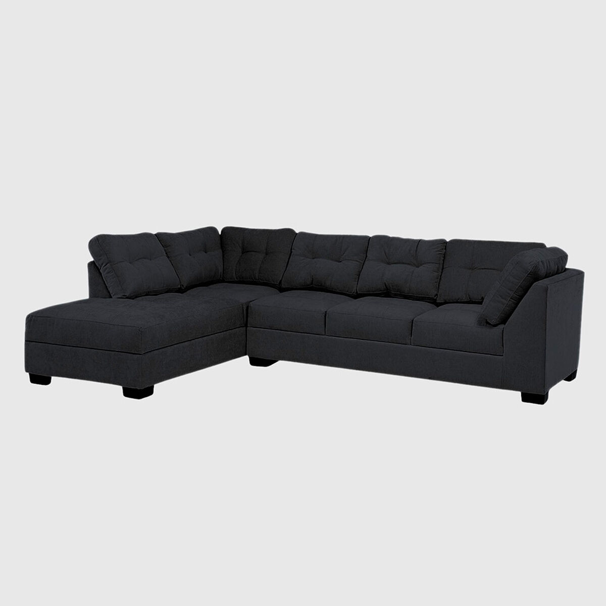Seccional Izquierdo Muebles MPR Edimburgo 5 Cuerpos Negro