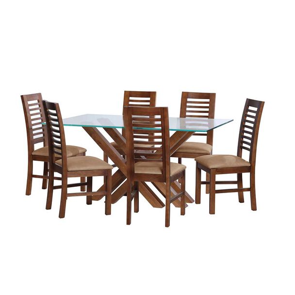 Juego de Comedor Latam Home Merida 6 Sillas Beige