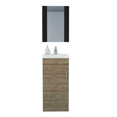 Imagen 2 del producto Combo Espejo + Mueble Lavamanos TuHome My Bath Miel Wengue