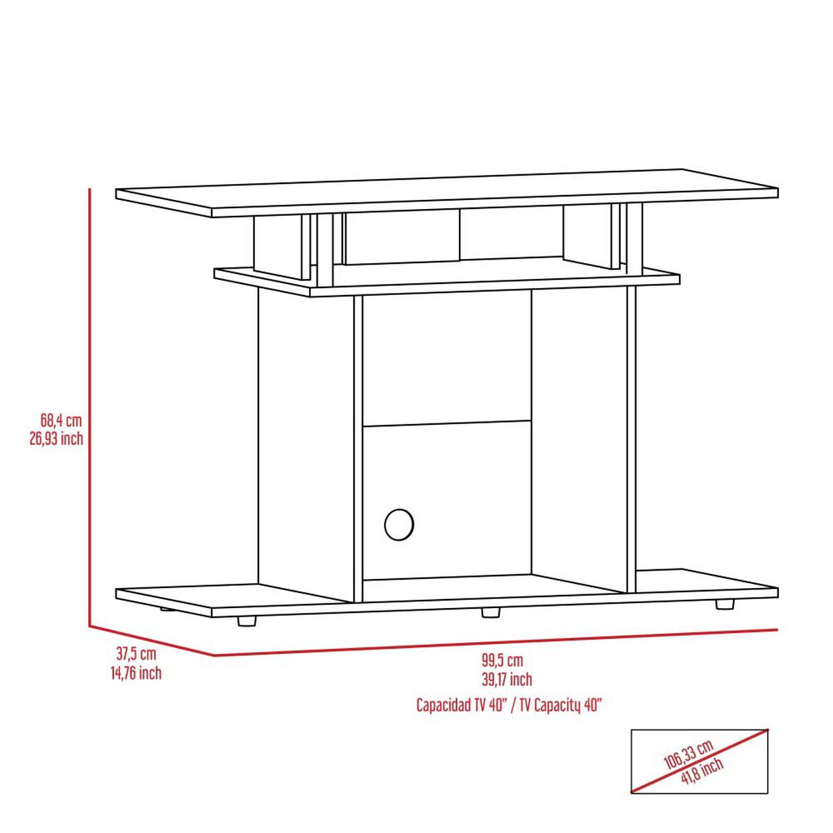 Rack Tuhome Invy Hasta 40" Duna