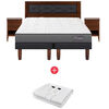 Combo Cama Europea CIC Base Dividida 2 Plazas Anatomic + Respaldo + 2 Veladores Casanova 2 Plazas Genova + Calientacama Análogo Kioto CC2 2 Plazas