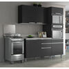 Mueble de Cocina Glory Negro 4 Puertas 6 Cajones