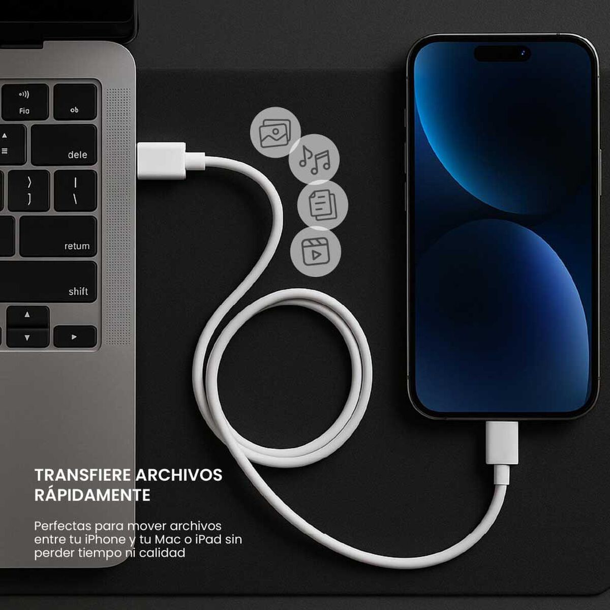 Cable de Carga Levo Lightning 1M